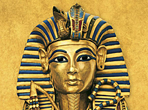 Die originale Totenmaske des Kind-Königs Tut-Anch-Amun im Ägyptischen Museum Kairo